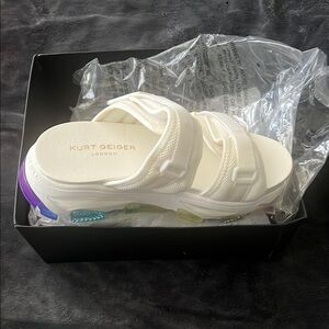 Kurt Geiger Cream Sandals with Colorful Sole